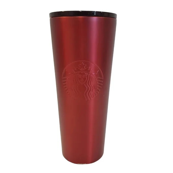 Starbucks | Dining | Starbucks 28 Satin Red Stainless Double Wall 24 Oz  Cold Cup Tumbler Holiday | Poshmark